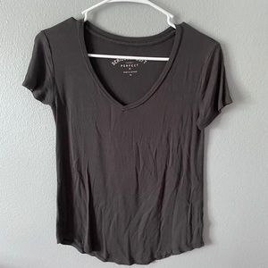 gray v-neck